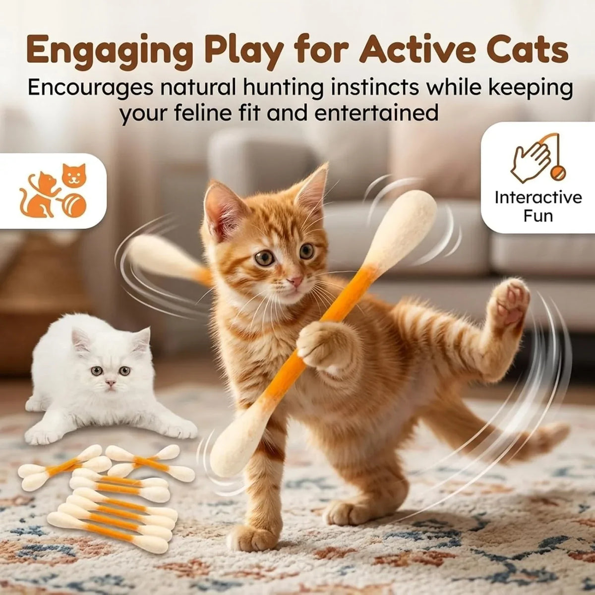 Durable Catnip Swabs: Engaging Toys for Active Cats