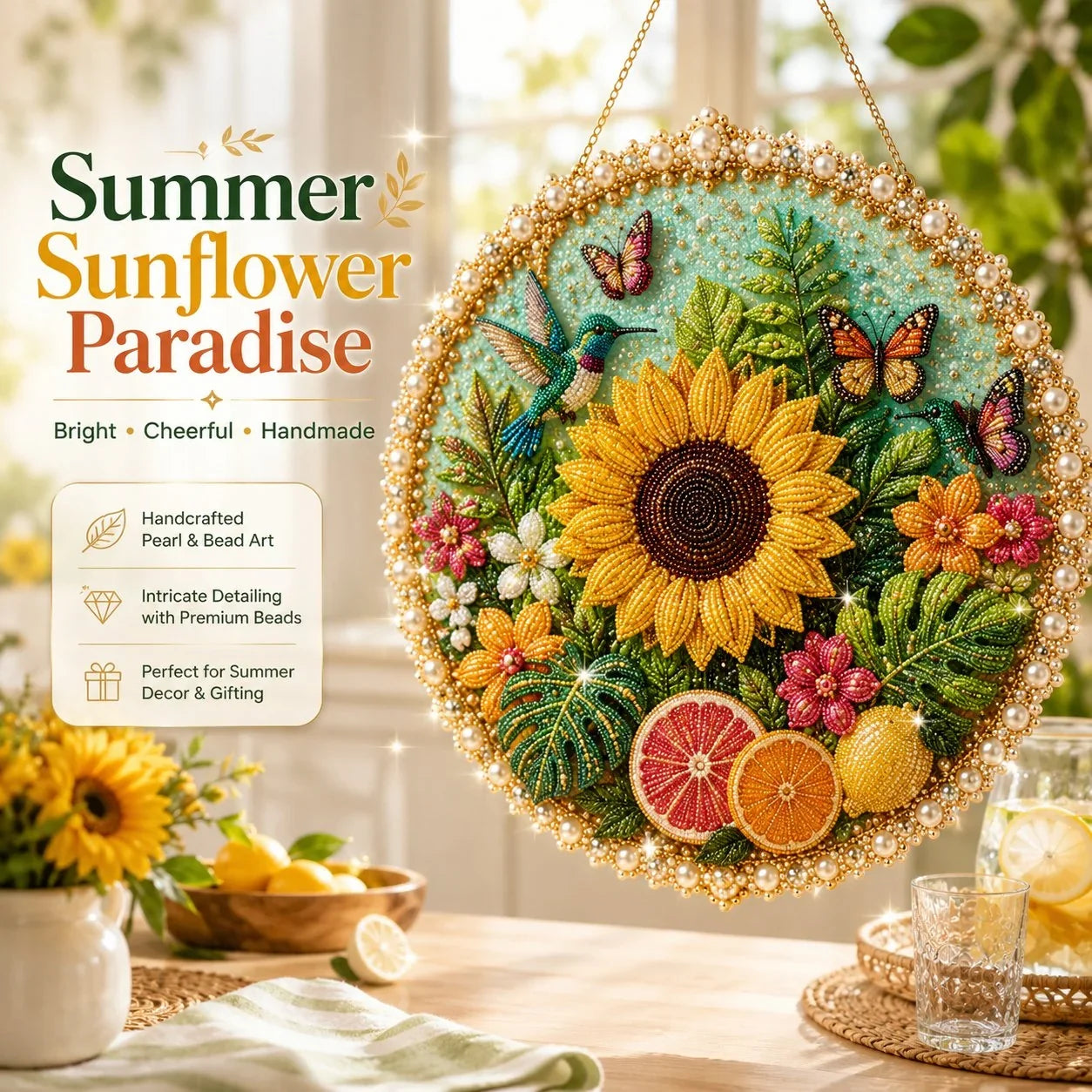 Pearl-Accent Wreath Craft Kit with Four-Season Holiday Designs