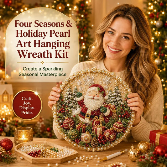 Pearl-Accent Wreath Craft Kit with Four-Season Holiday Designs