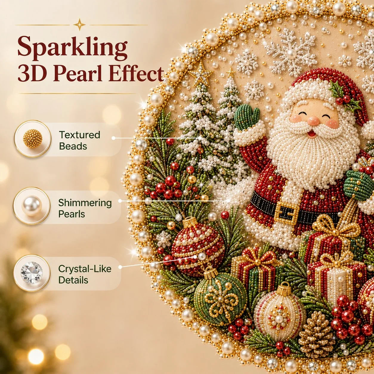Pearl-Accent Wreath Craft Kit with Four-Season Holiday Designs