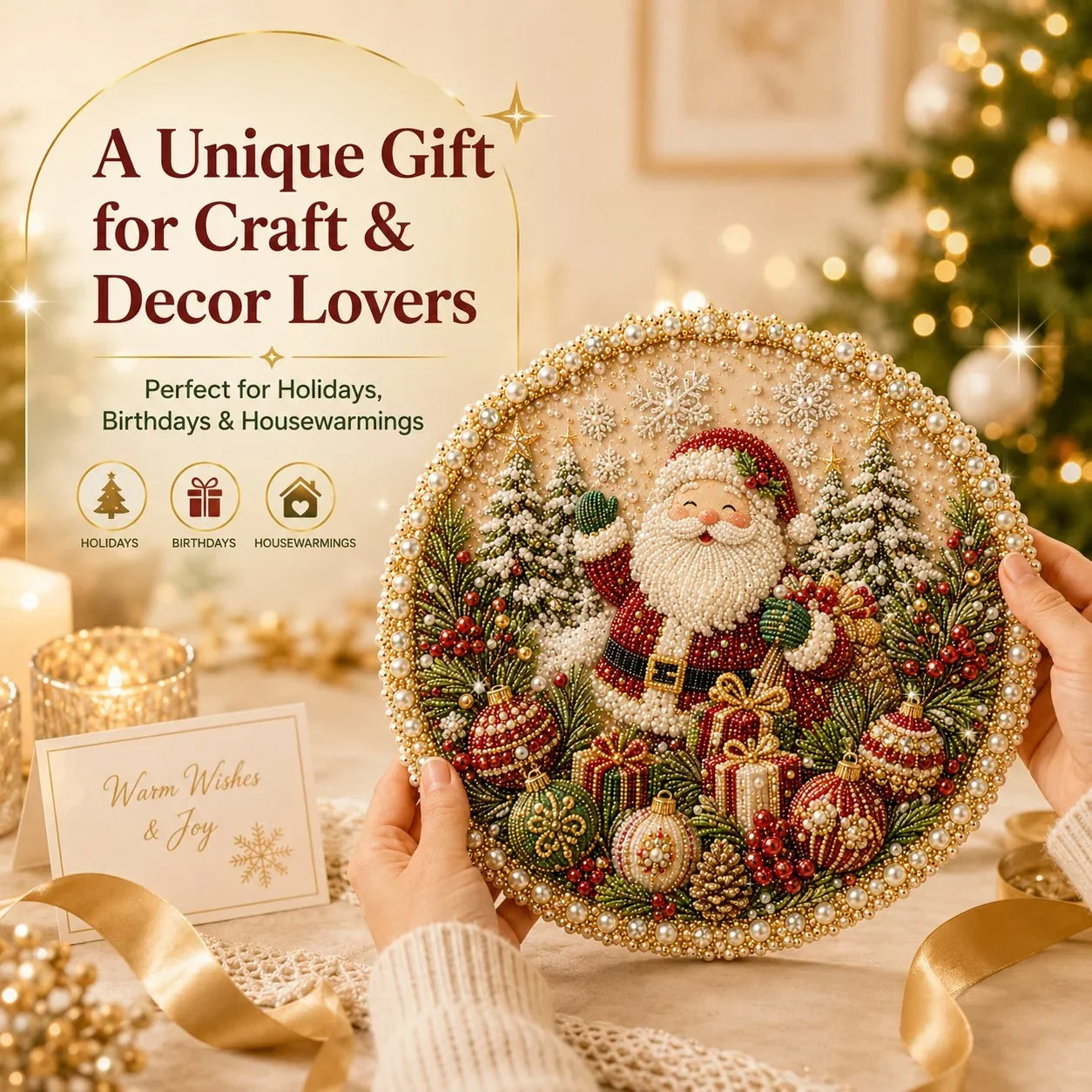 Pearl-Accent Wreath Craft Kit with Four-Season Holiday Designs