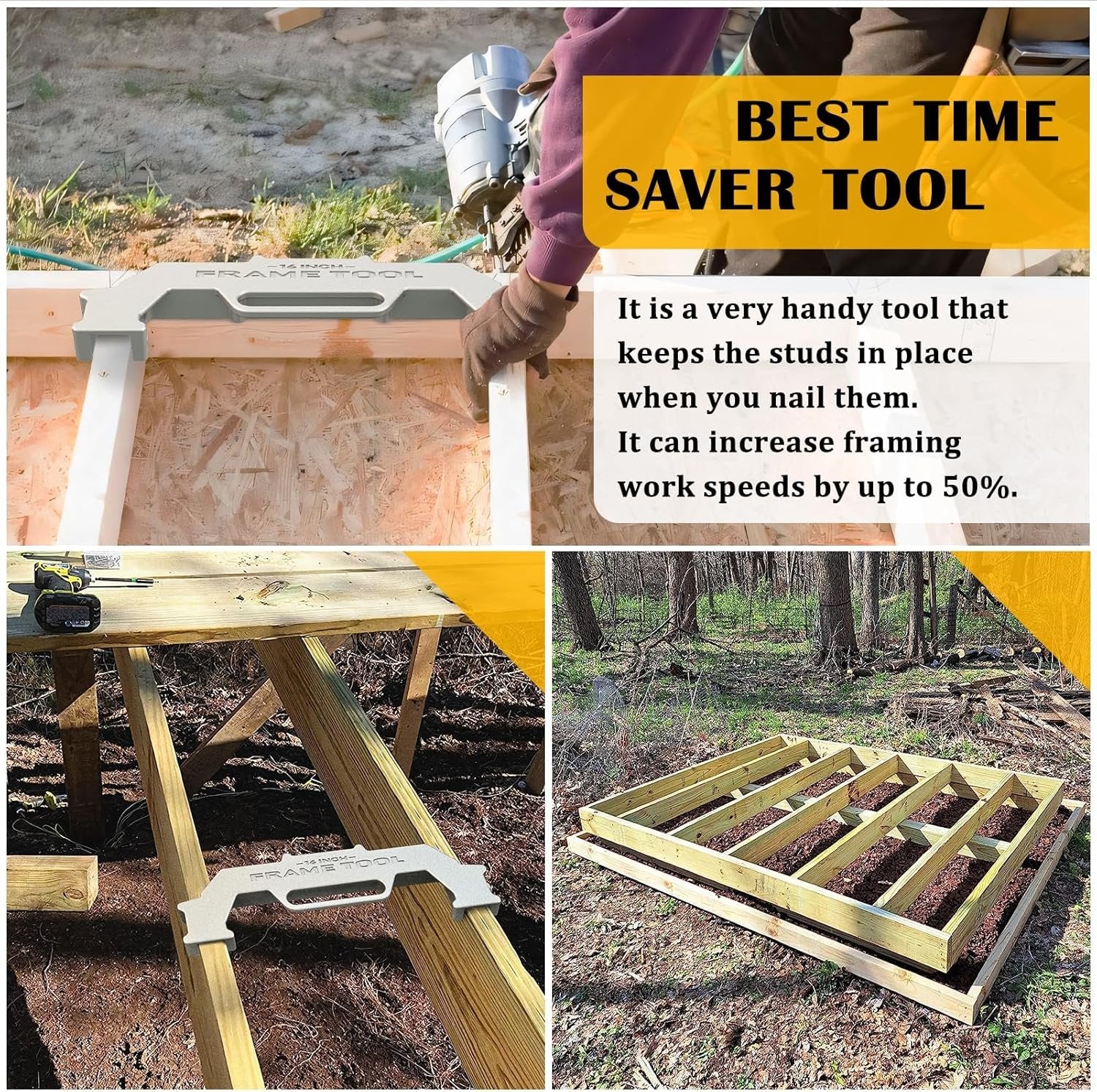 Workshop-Ready Framing Tool, 12/14/16 Inch On-Center Stud Layout
