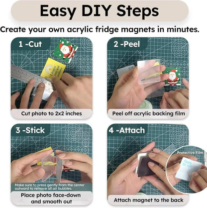 Task-Ready 10 Pack 2"x2" Clear Acrylic – Photo Frames for Home Upkeep