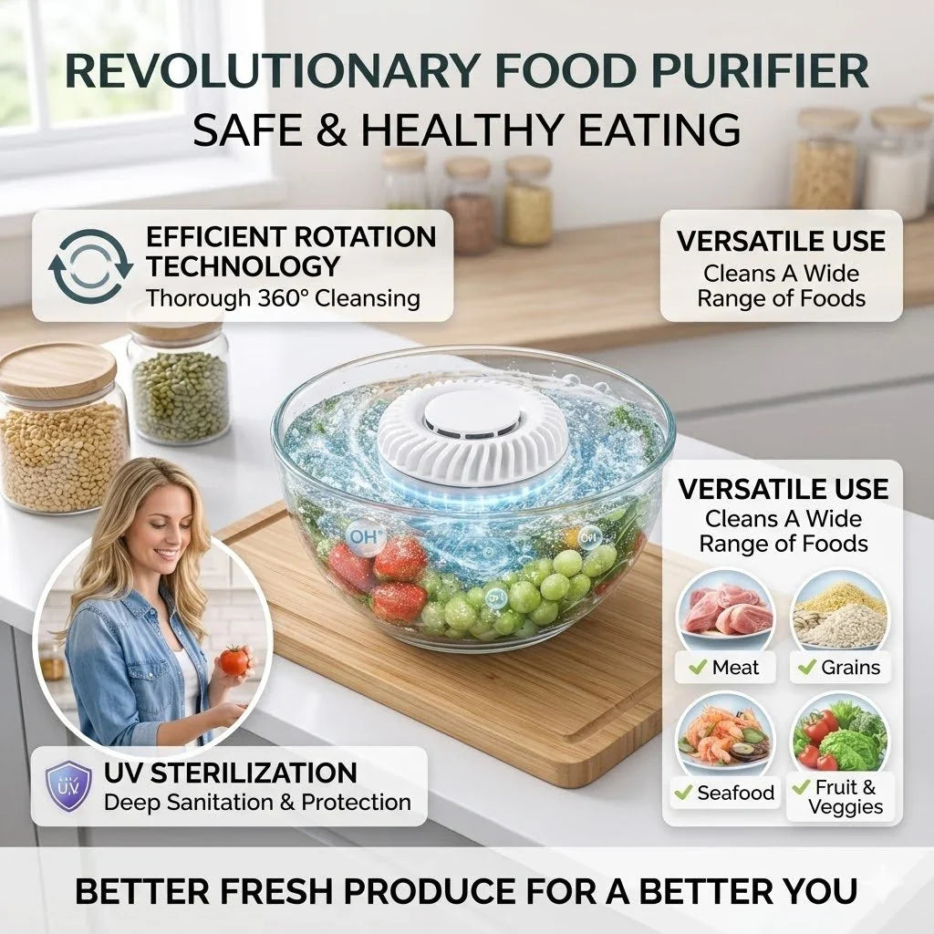 Portable UV Fruit and Vegetable Washer with Bubble Water Flow