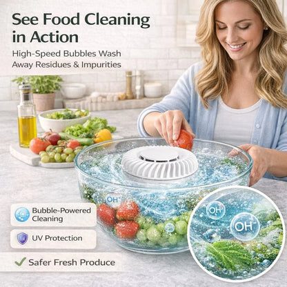 Portable UV Fruit and Vegetable Washer with Bubble Water Flow