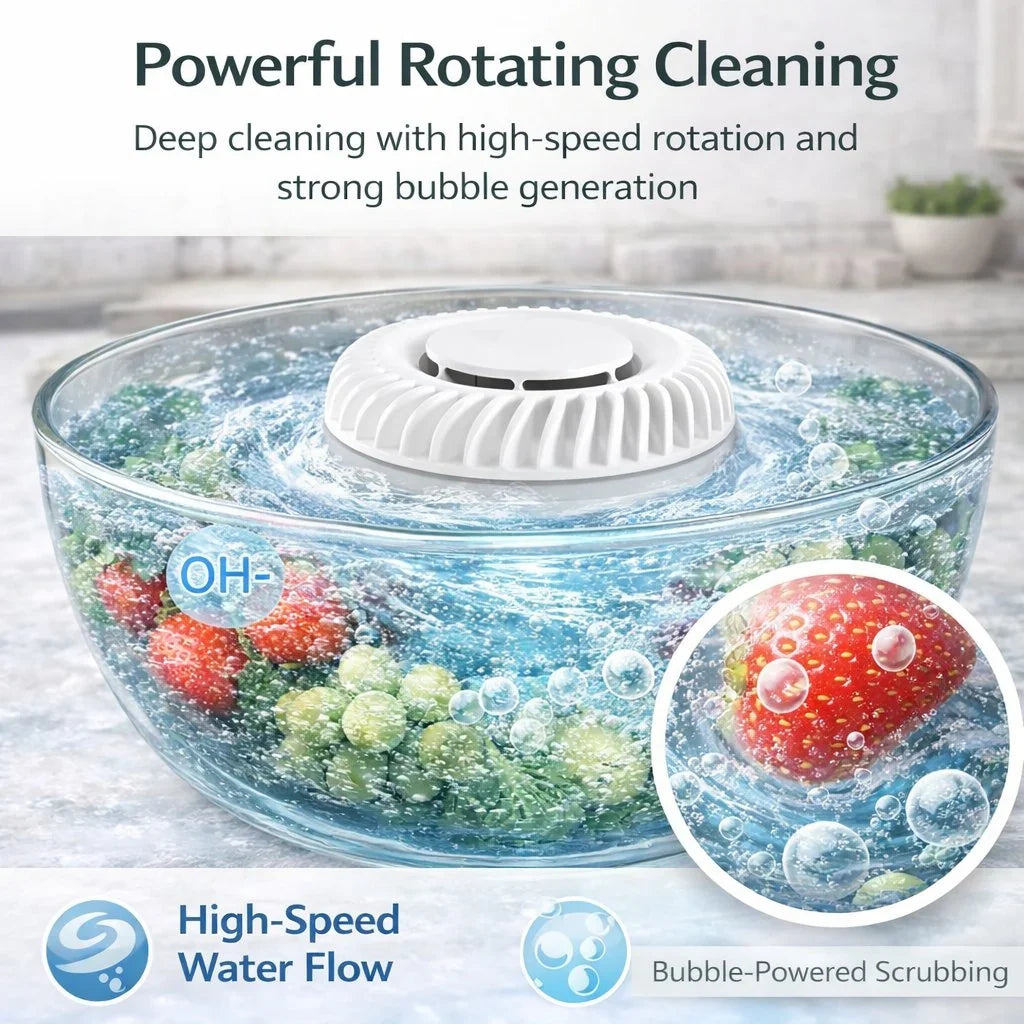 Portable UV Fruit and Vegetable Washer with Bubble Water Flow