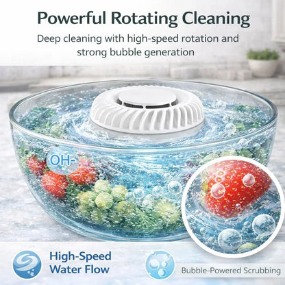 Portable UV Fruit and Vegetable Washer with Bubble Water Flow