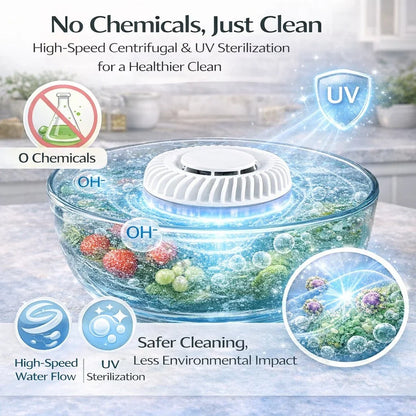 Portable UV Fruit and Vegetable Washer with Bubble Water Flow