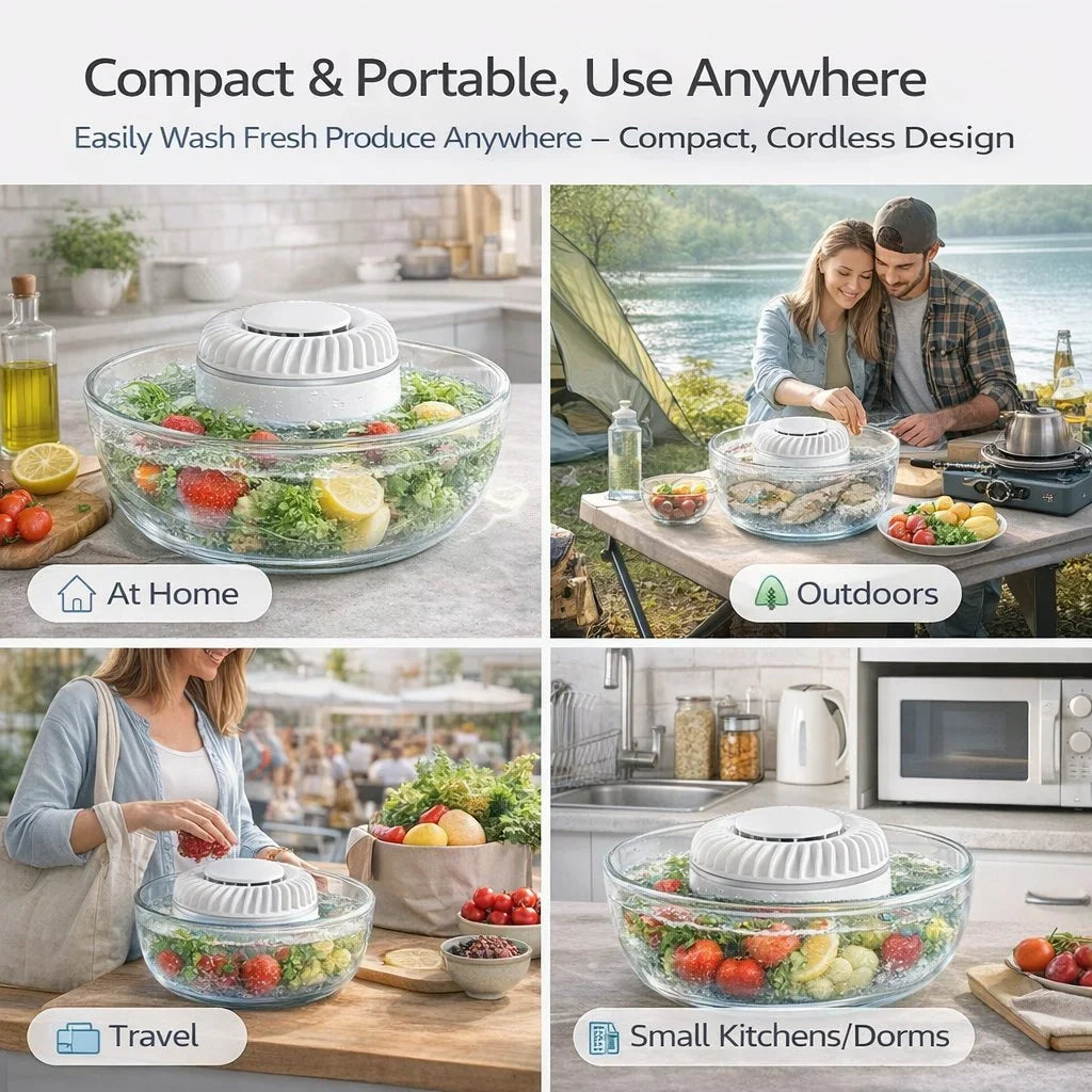 Portable UV Fruit and Vegetable Washer with Bubble Water Flow