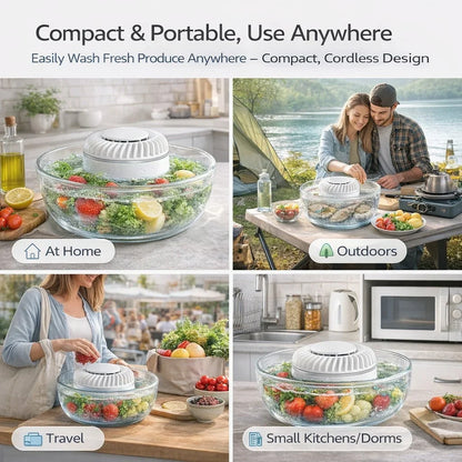 Portable UV Fruit and Vegetable Washer with Bubble Water Flow
