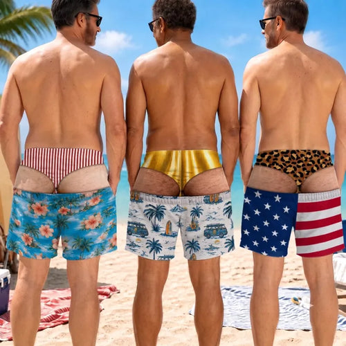 Purpose-Built Funny Patriotic Men Swim Trunks - Personalized Birthday