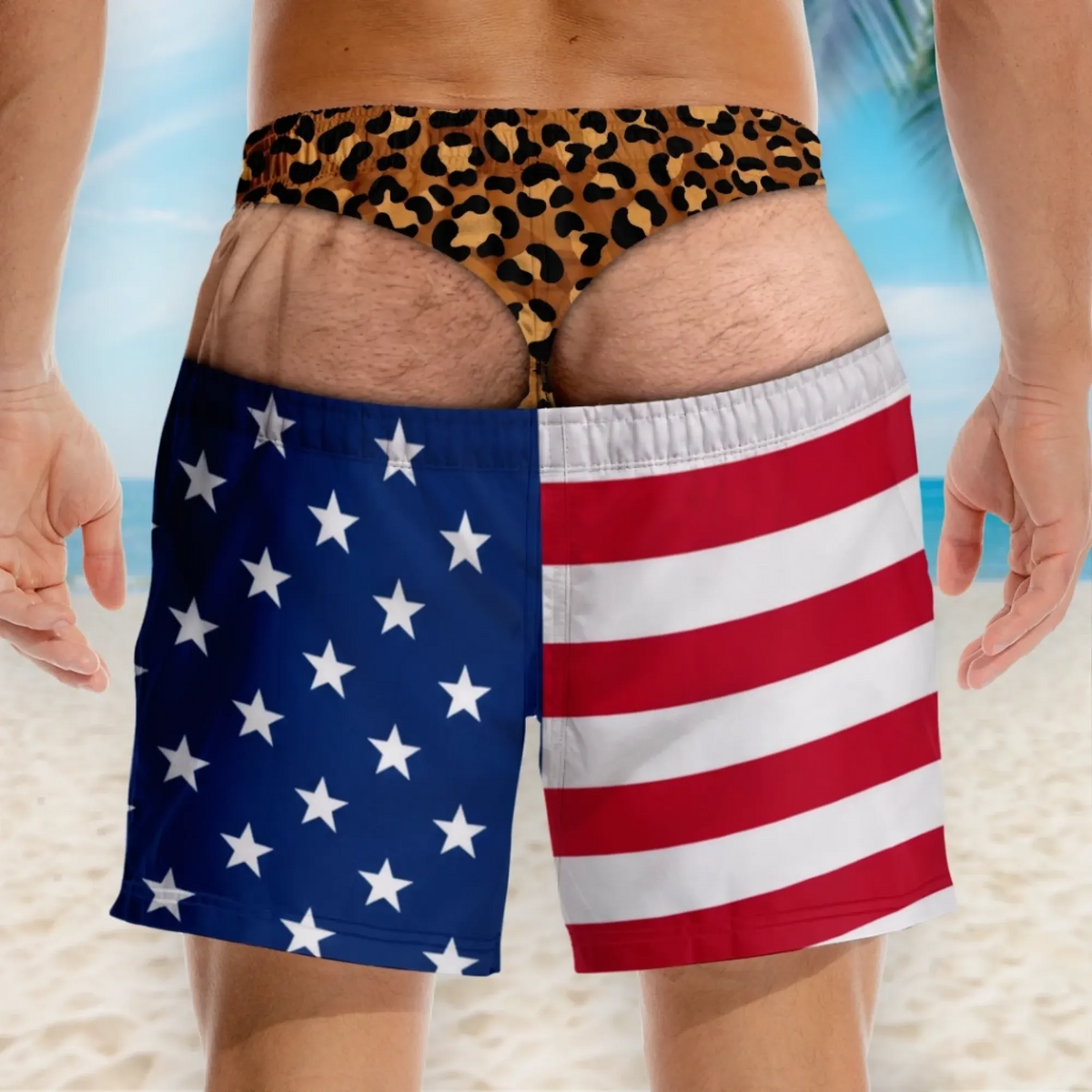 Purpose-Built Funny Patriotic Men Swim Trunks - Personalized Birthday