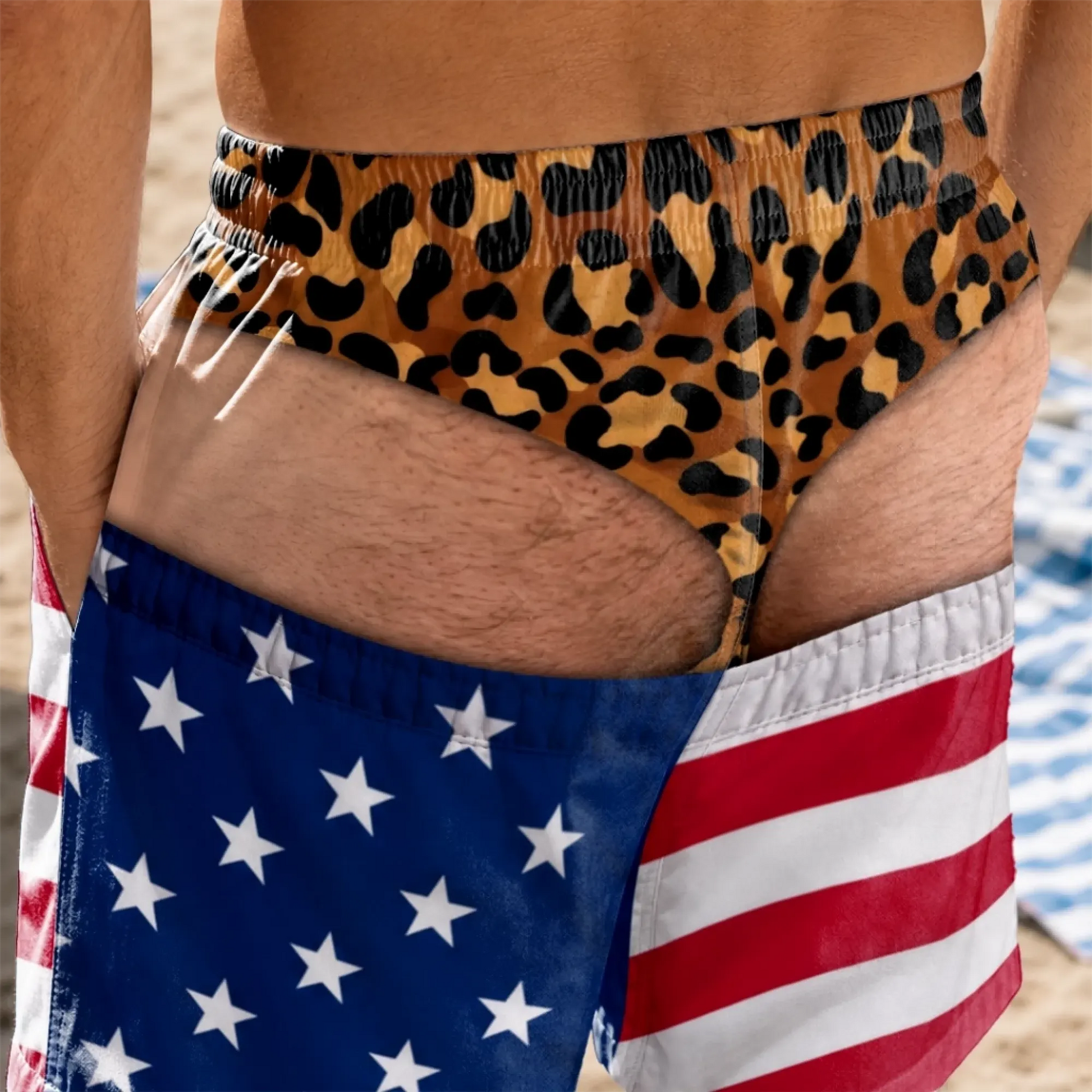 Purpose-Built Funny Patriotic Men Swim Trunks - Personalized Birthday
