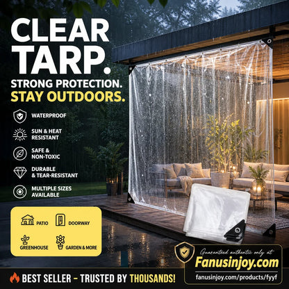 Purpose-Built Heavy Duty Clear Tarp – 14 Mil PVC, Weatherproof