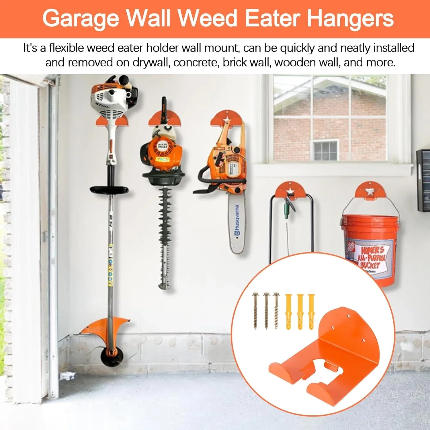 Space-Saving Garage Organizer Wall Hanger for Organized Storage