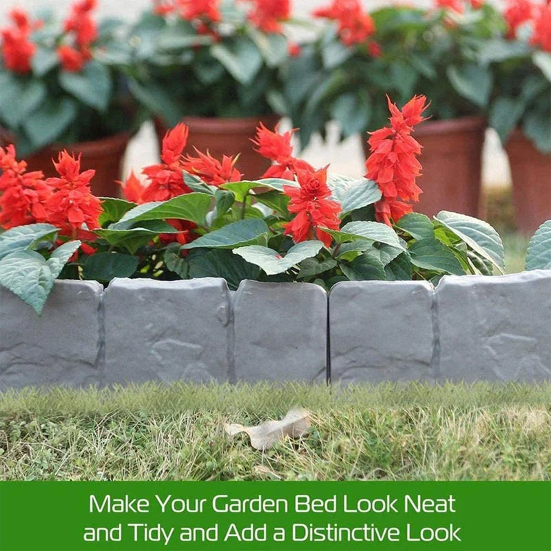Outdoor-Ready Faux Stone Garden Edging Border for Garden Display