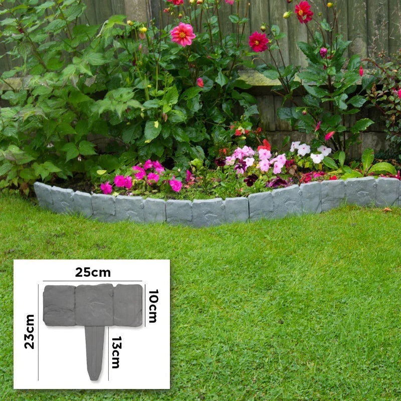 Outdoor-Ready Faux Stone Garden Edging Border for Garden Display