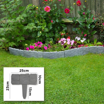 Outdoor-Ready Faux Stone Garden Edging Border for Garden Display