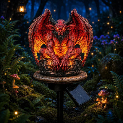 Outdoor Gargoyle Guardian Solar Garden Stake Light – Glowing Gothic