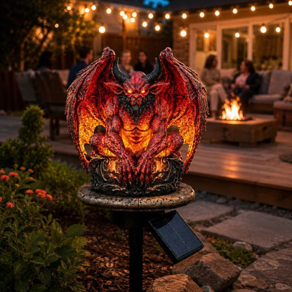 Outdoor Gargoyle Guardian Solar Garden Stake Light – Glowing Gothic