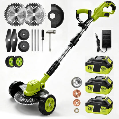 Outdoor 3-in-1 Cordless Lawn Mower with 2×21V Batteries, German