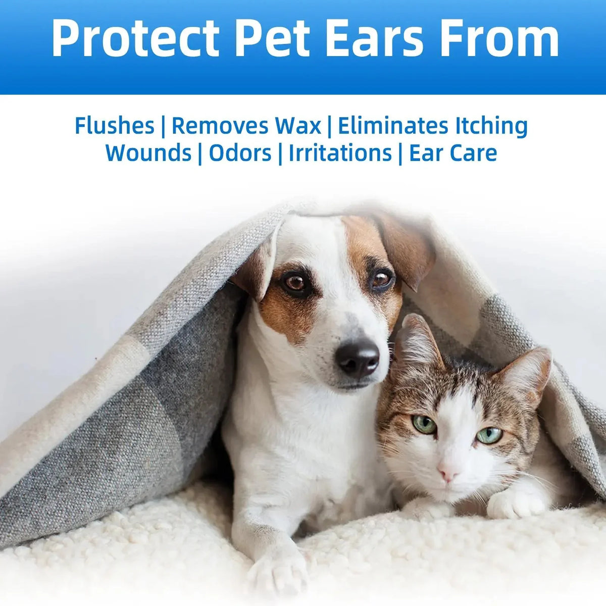 Easy-Care Gentle Pet Ear Wash – Odor- Cleaning for Dogs &
