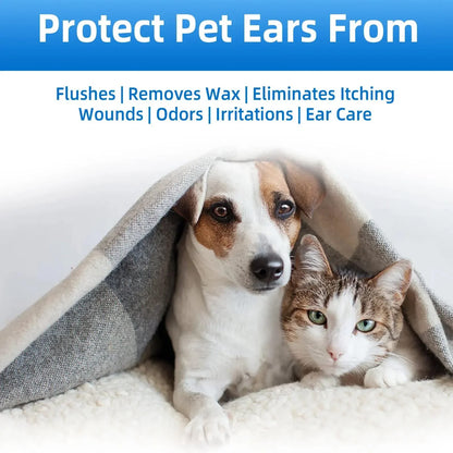 Easy-Care Gentle Pet Ear Wash – Odor- Cleaning for Dogs &