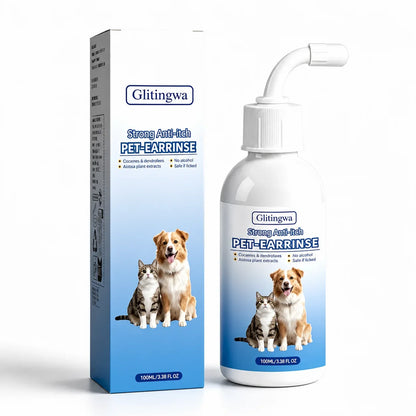 Easy-Care Gentle Pet Ear Wash – Odor- Cleaning for Dogs &