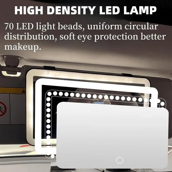 Vehicle-Ready LED Lighted Car Visor Mirror – Dimmable Auto Makeup