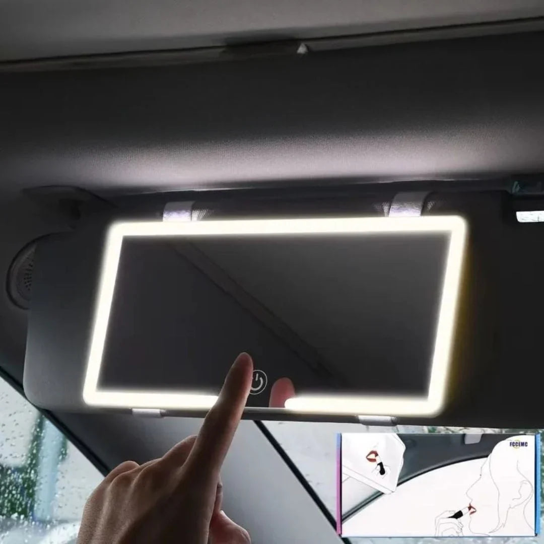Vehicle-Ready LED Lighted Car Visor Mirror – Dimmable Auto Makeup