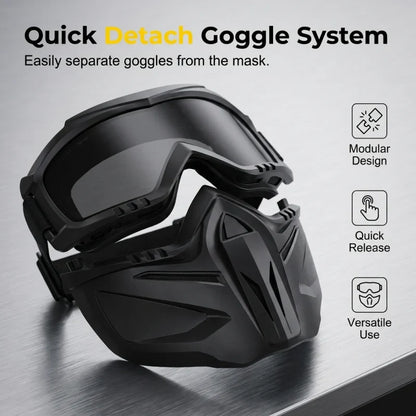 Versatile Detachable Full Face Goggle Mask