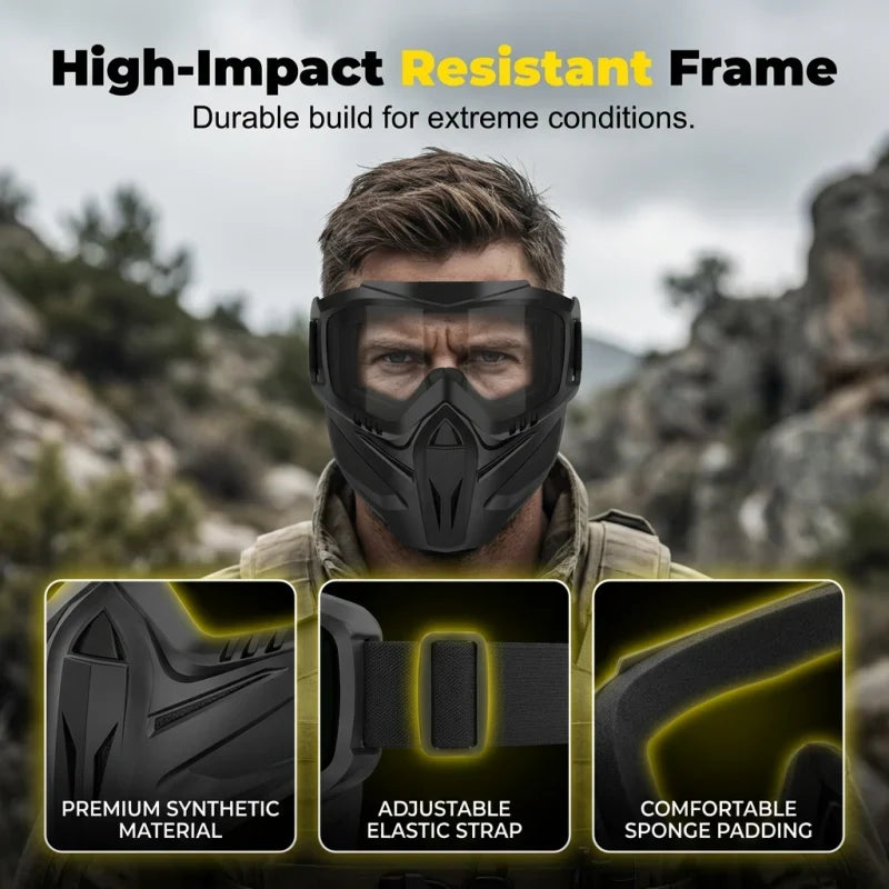 Versatile Detachable Full Face Goggle Mask