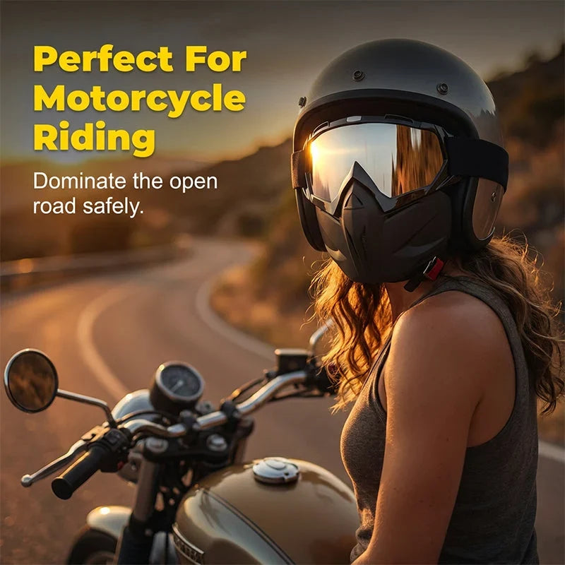 Versatile Detachable Full Face Goggle Mask