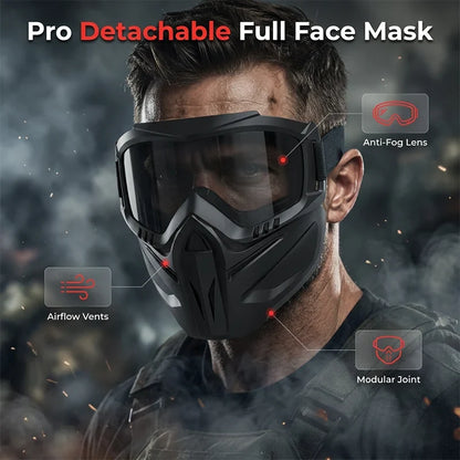 Versatile Detachable Full Face Goggle Mask
