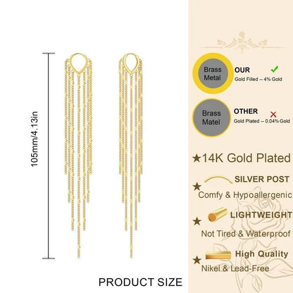 Comfort-Focused 14K Gold Plated Long – for Women for Everyday Wear