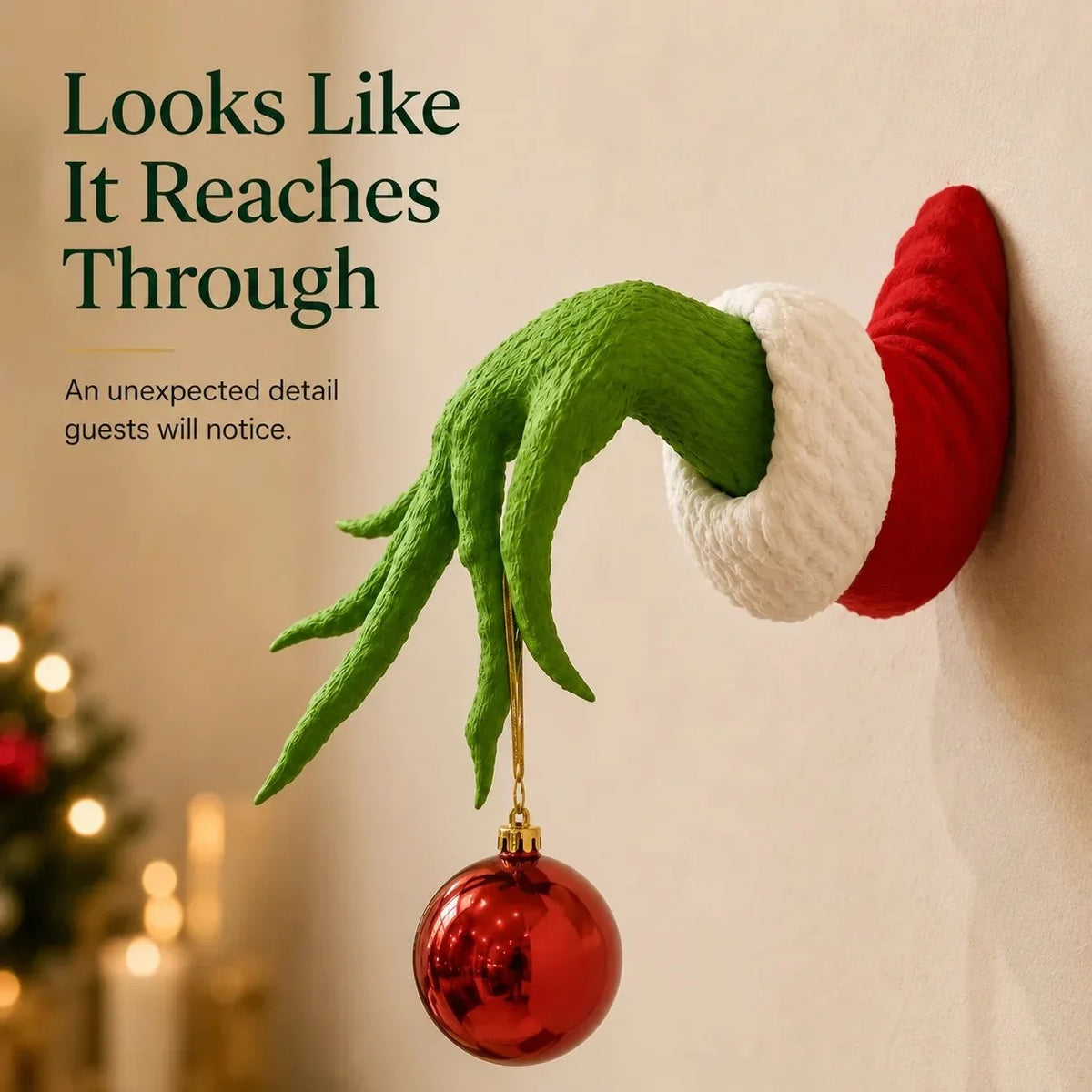 Purpose-Built Green Monster Hand Wall Mount Ornament Holder