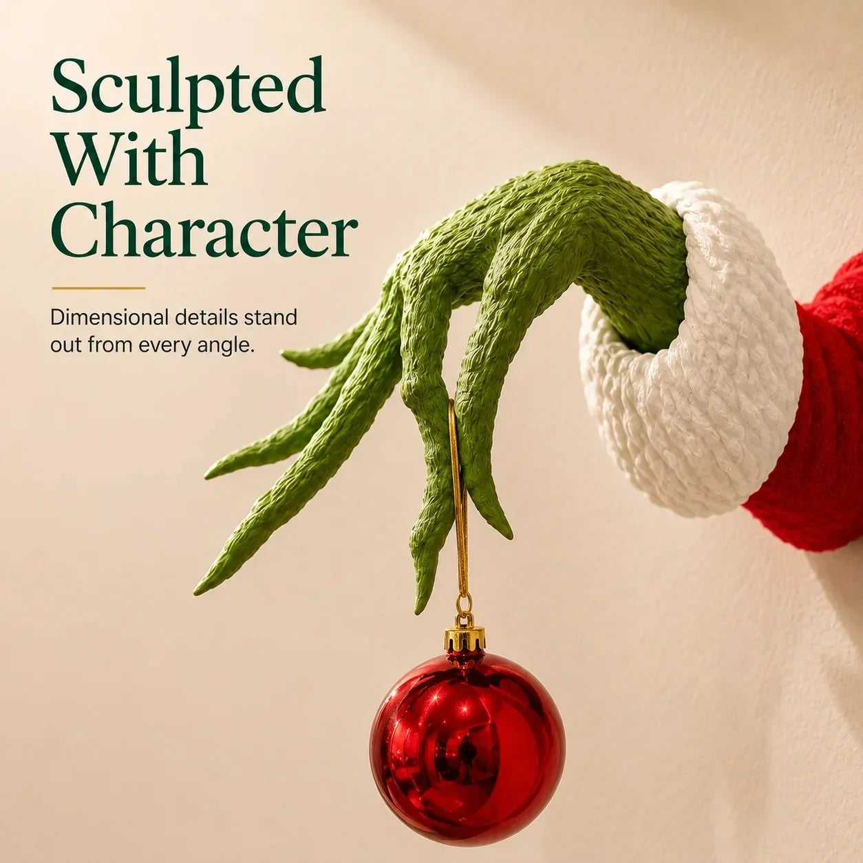 Purpose-Built Green Monster Hand Wall Mount Ornament Holder