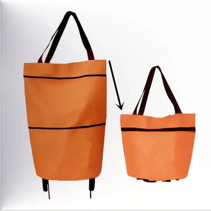 Distinctive Large-capacity folding push-pull shopping bag - The