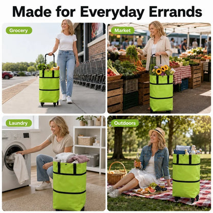 Distinctive Large-capacity folding push-pull shopping bag - The
