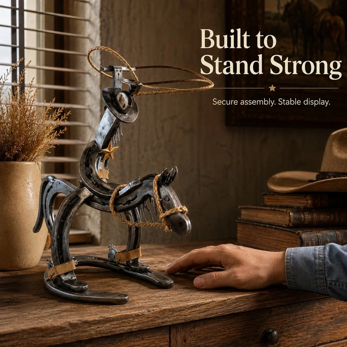 Purpose-Built Handcrafted Cowboy Iron Pony Ornament for Everyday Use