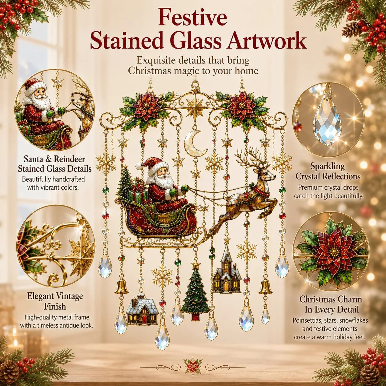 Purpose-Built Handmade Stained Glass Window Hanging – Tempered