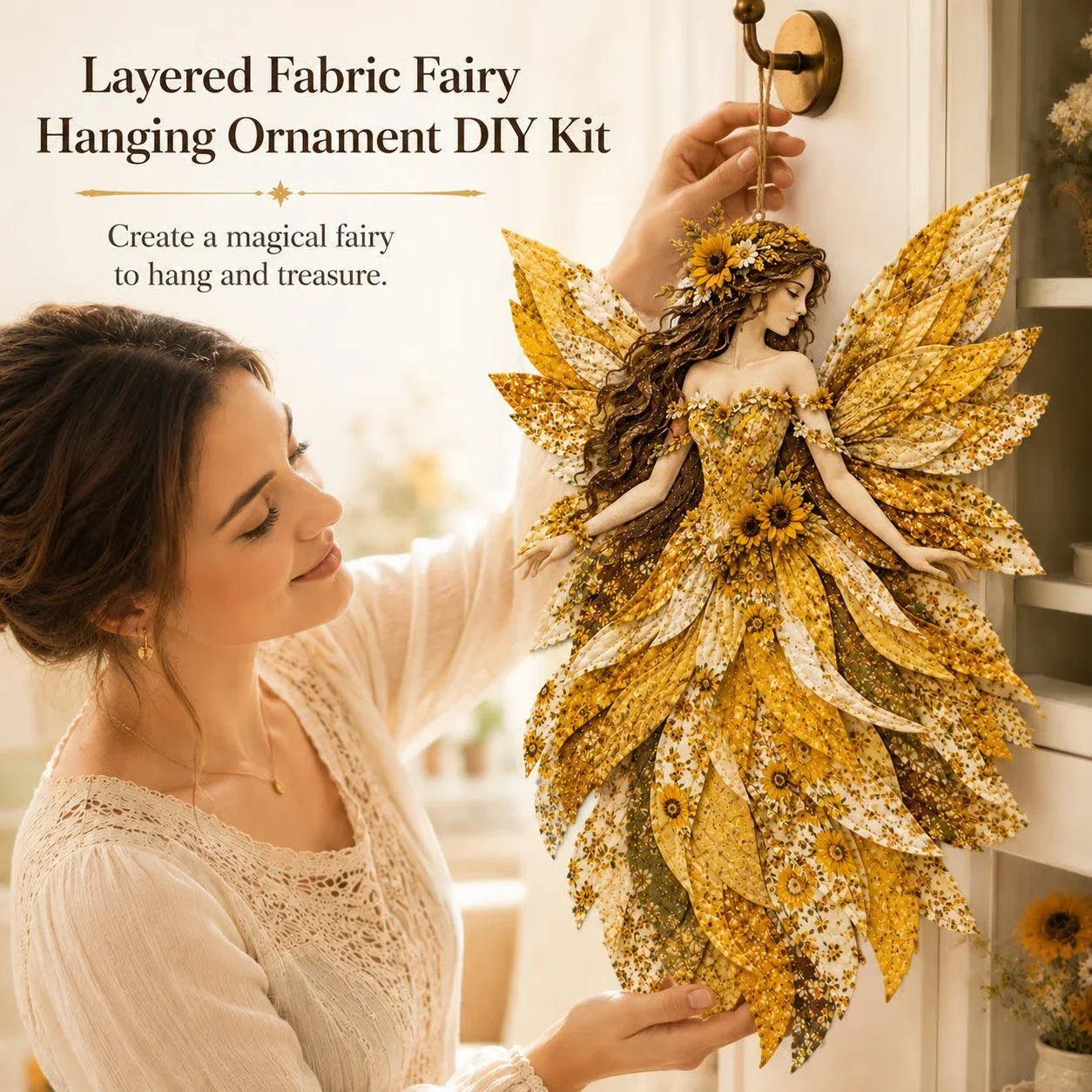 Floral Fairy Fabric Collage Kit with Dimensional Wings