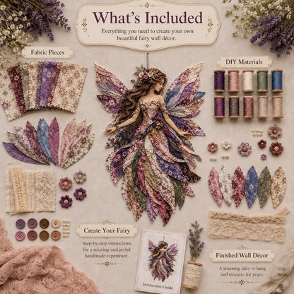 Floral Fairy Fabric Collage Kit with Dimensional Wings
