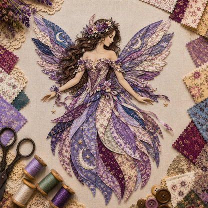 Floral Fairy Fabric Collage Kit with Dimensional Wings
