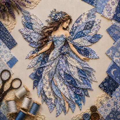 Floral Fairy Fabric Collage Kit with Dimensional Wings