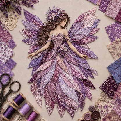 Floral Fairy Fabric Collage Kit with Dimensional Wings