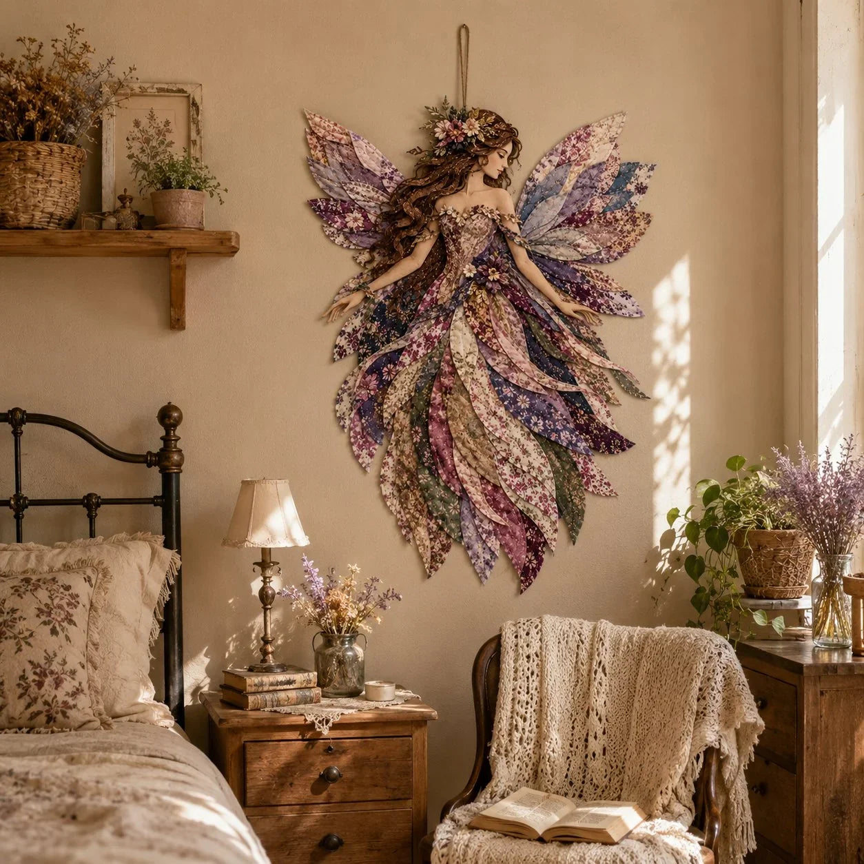 Floral Fairy Fabric Collage Kit with Dimensional Wings