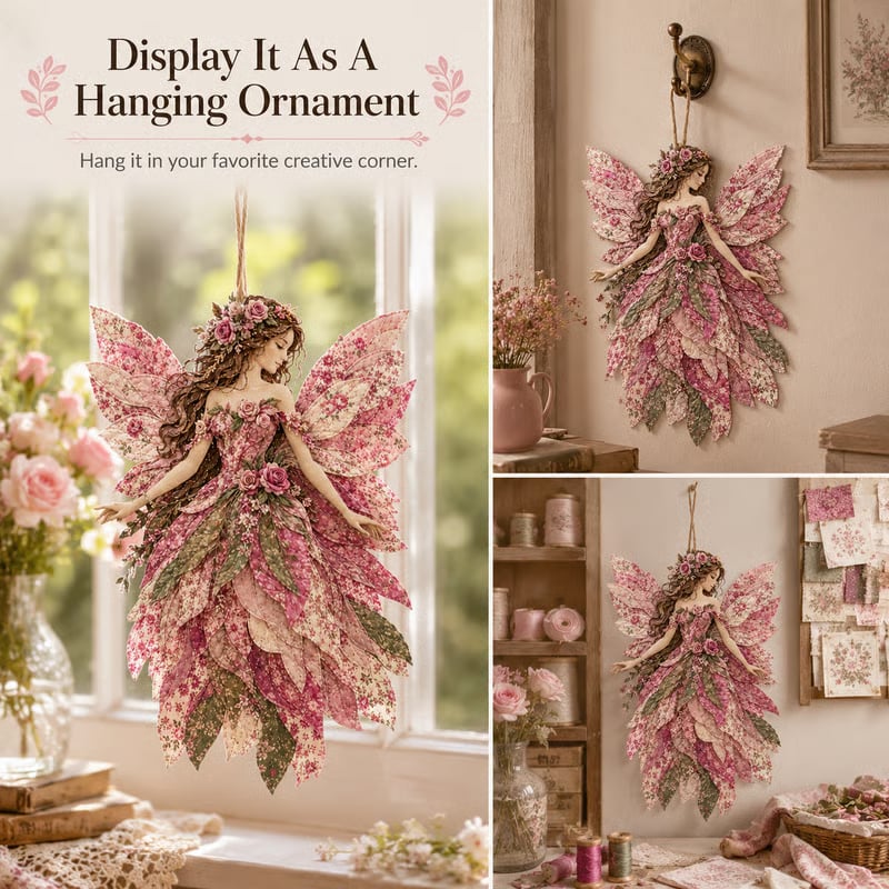 Floral Fairy Fabric Collage Kit with Dimensional Wings