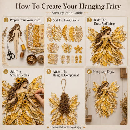 Floral Fairy Fabric Collage Kit with Dimensional Wings