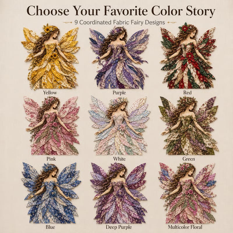 Floral Fairy Fabric Collage Kit with Dimensional Wings